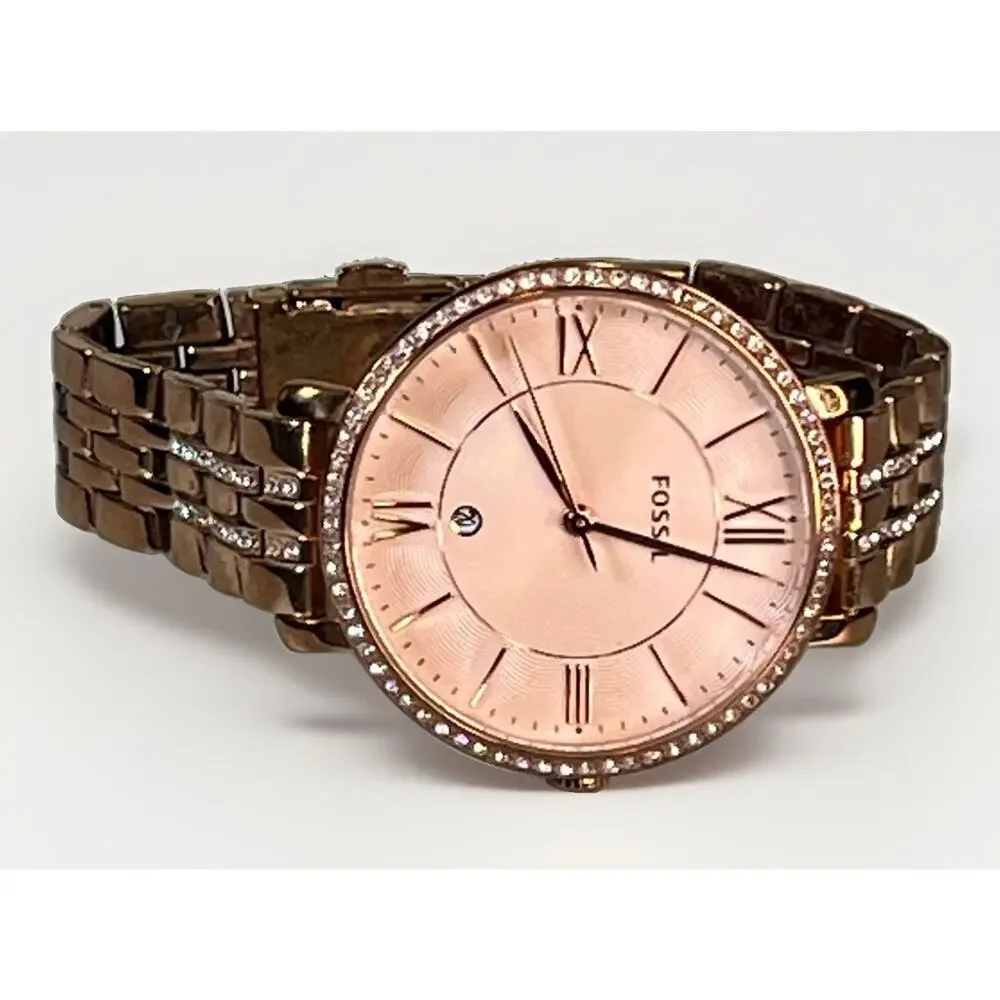 Fossil Jacqueline ES3546 Women’s Rose Gold Crystal Quartz Watch 36mm Date